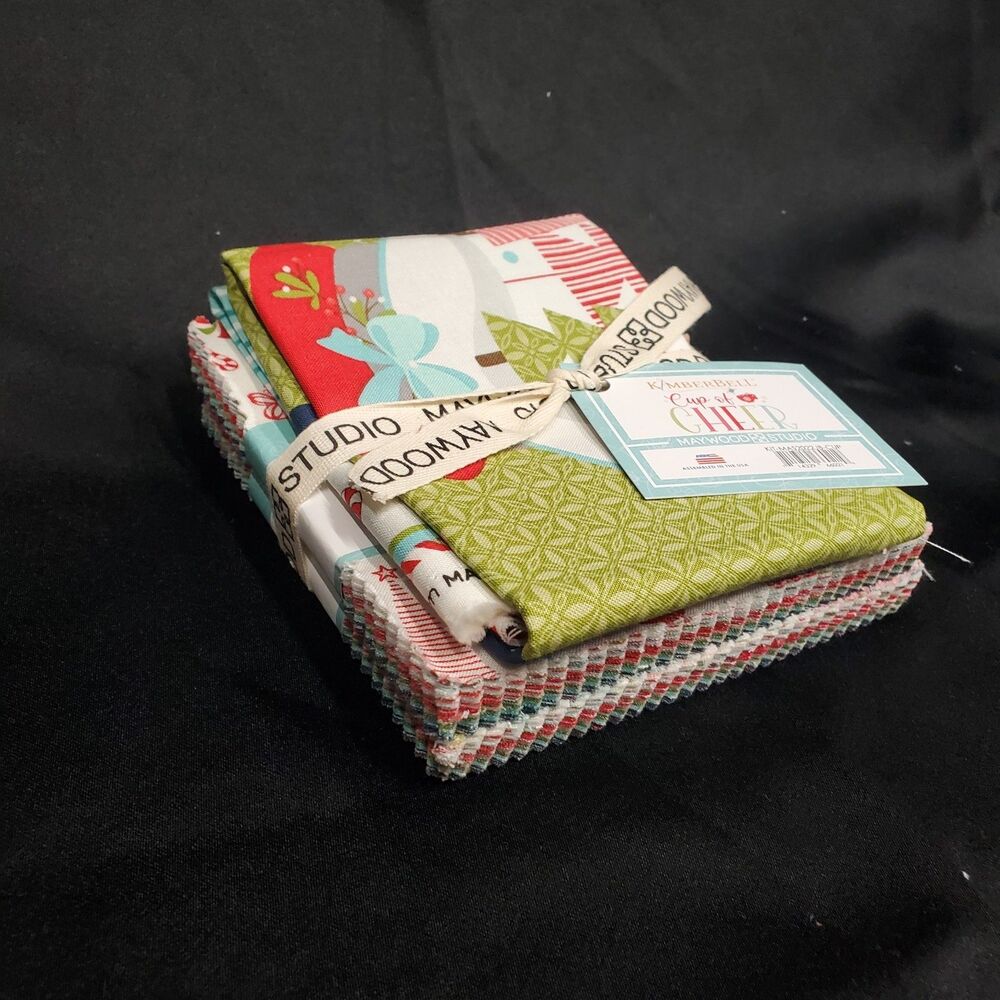2 CHARM PACKS 5" X 5" SQUARES KIMBERBELL CUP OF CHEER WITH PANEL